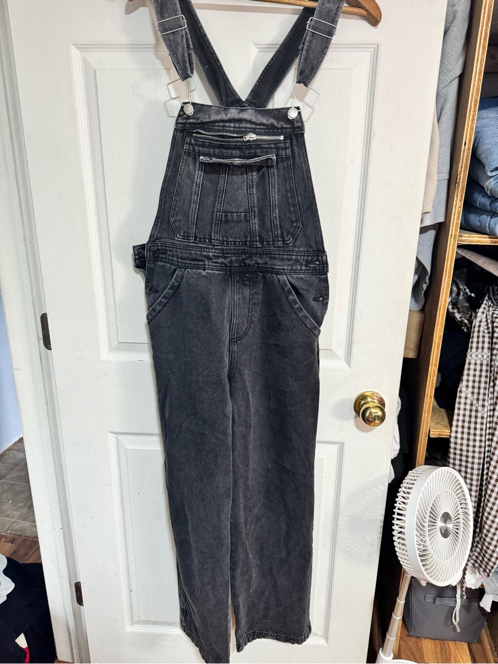 Forever 21 Black Acid-Wash Denim Overalls - Picture 2 of 3